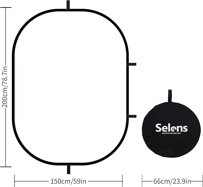 Selens Oval Light Diffuser, 59x78in/150x200cm Collapsible Pop-up Soft Light Diffusion with Portable Carrying Bag for Outdoor Photo Studio Lighting Video Live Streaming