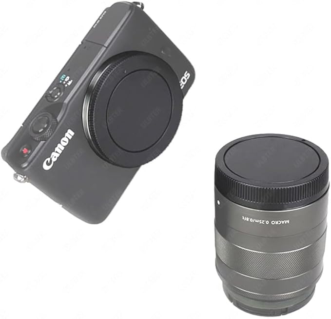 Body Cap & Rear Lens Cover for Canon EOS M50 Mark II M200 M100 M50 M6 Mark II M6 and More Canon EF-M Mount Camera and Lens