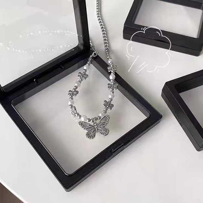 12PCS 3D Floating Frame Display Stand, Jewelry Box, Gift Box, Ornament Organizer, Small Travel Jewelry Box, PE Film Anti-Oxidation, Suspended Display Box Stackable (4.33 * 4.33, Type 1)