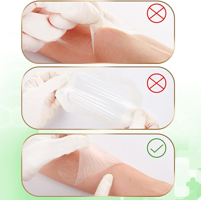 NeuHeils Transparent Film Dressing 4" x 4 3/4" 50 Packs, Large Waterproof Wound Cover Bandage, Post Surgical Shower or IV Shield, Tattoo Aftercare Bandage, Adhesive Patch