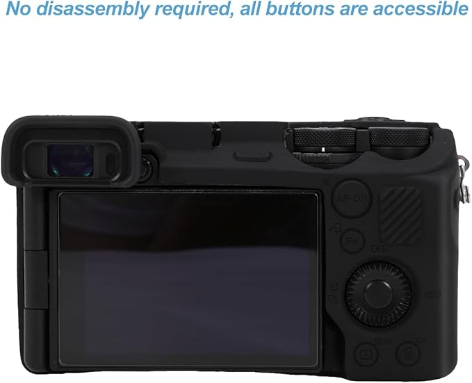 Pocoukate Case for Sony Alpha 6700 Camera, Soft Silicone Protective Cover Skin with A6700 Screen Protector Accessories for Sony Alpha 6700 Camera Silicone Case - Black