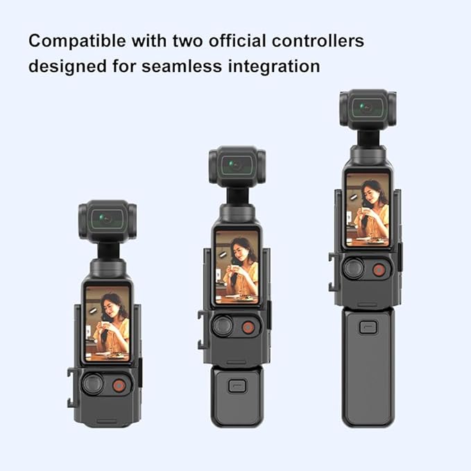 Folding Magnetic Mount Base Bracket for DJI Osmo Pocket 3 Accessories- Adjustable Magnetic Phone Mount, Portable Desktop Tripod Stand, Handheld Grip Handle, Vlogging Accessories (Black)