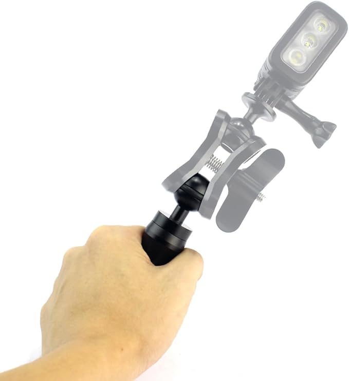 FEICHAO Diving Tray Bracket Handle Grip Ball Head Stand Stabilizer Extension Rig Compatible with Hero 13, Osmo Action Sports Camera (Dual-Handle)