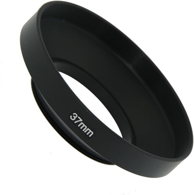 SIOTI 37mm Lens Hood, Oxidation Matte Anti Reflective Treatment, Aluminum Alloy, with 1 * 58mm Lens Cap, Compatible with Sony/Canon/Nikon/Fuji etc >16mm Camera Lens