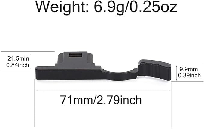 Metal Thumb Up Grip for Sony RX1R III/RX1R3(DSCRX1RM3), Hot Shoe Thumb Rest Support - Anti-Slip Ergonomic Aluminum Alloy Thumb Grip, Enhanced Hold (Black)
