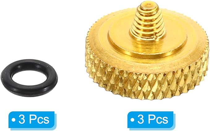PATIKIL Camera Shutter Button, 3 Pack Soft Shutter Release Button Pure Copper Camera Button Carved Suitable for Nikon for Fujifilm for Leica DSLR/SLR Camera, Golden