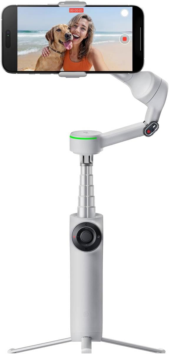 Insta360 Flow 2 Pro Grey- AI-Powered Smartphone Stabilizer, Auto Tracking Phone Gimbal, 200+ App Tracking with Apple DockKit, 3-Axis Stabilization, Built-in Tripod/Selfie Stick, Portable & Foldable