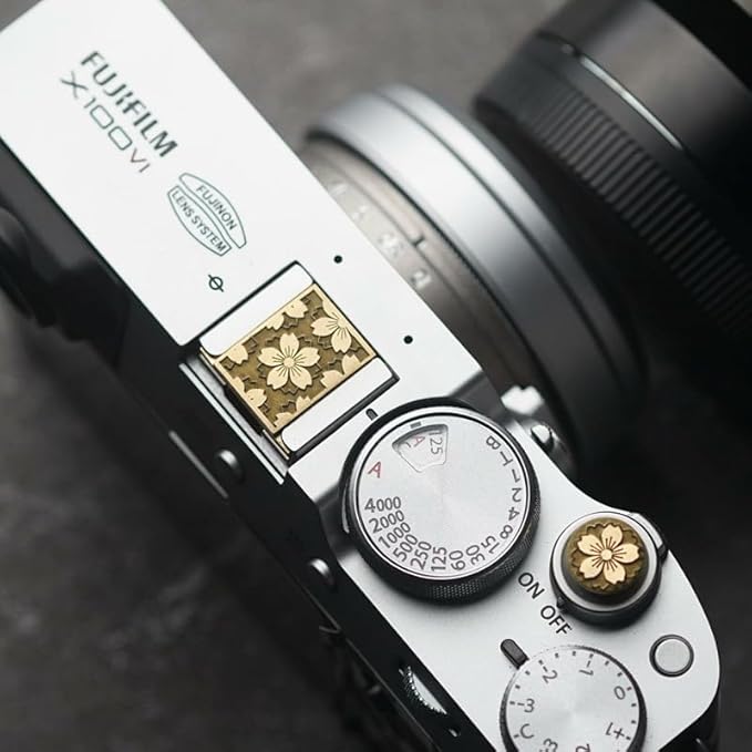 Camera Metal Hot Shoe Cover Shutter Buttons Protector Set for Fujifilm XE4/XT5/XPRO2/XA7/X100V/X100F/XA5/XE3 (Shutter and hot Shoe)