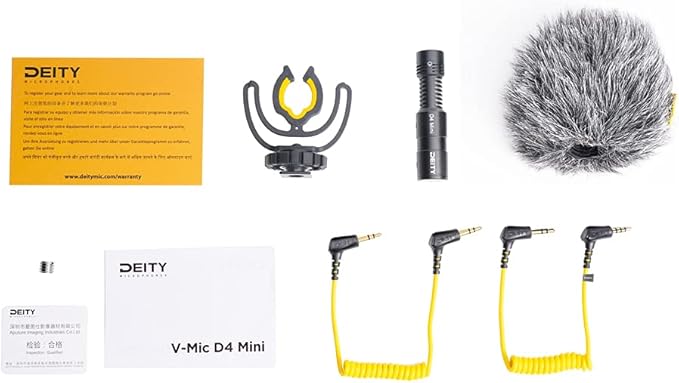 Deity V-Mic D4 Mini Microphone On-Camera Interview Mic Super Cardioid Compact Perfect for Vlog Pocket Cam DSLR Camera,Podcast, Voice Dictation,Recording YouTube, Interview, Video Conference
