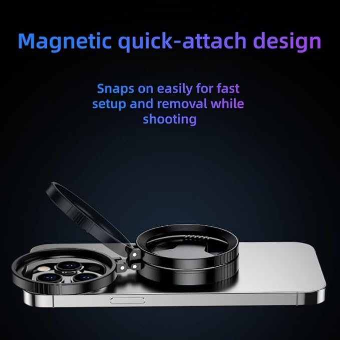 Anti-Glare Magnetic Phone Filter, 52mm Magnetic CPL Polarizer, Foldable Portable Rotatable Quick Mount Lens, Reduce Glare & Reflections for Water, Glass, Sky (1PC)