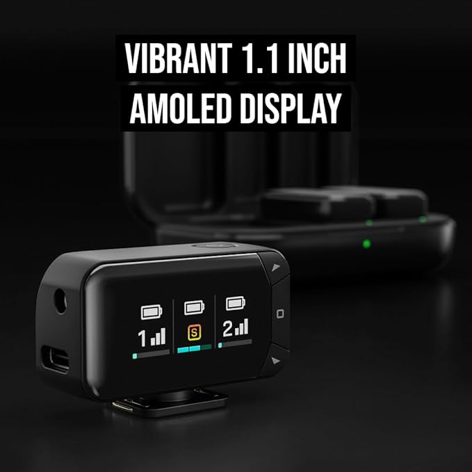 RØDE Wireless Micro - Compact Wireless Microphone Camera Kit, Two Mics with Camera Receiver, Smartphone Receiver, and Charge Case for Content Creation - USB-C, Black