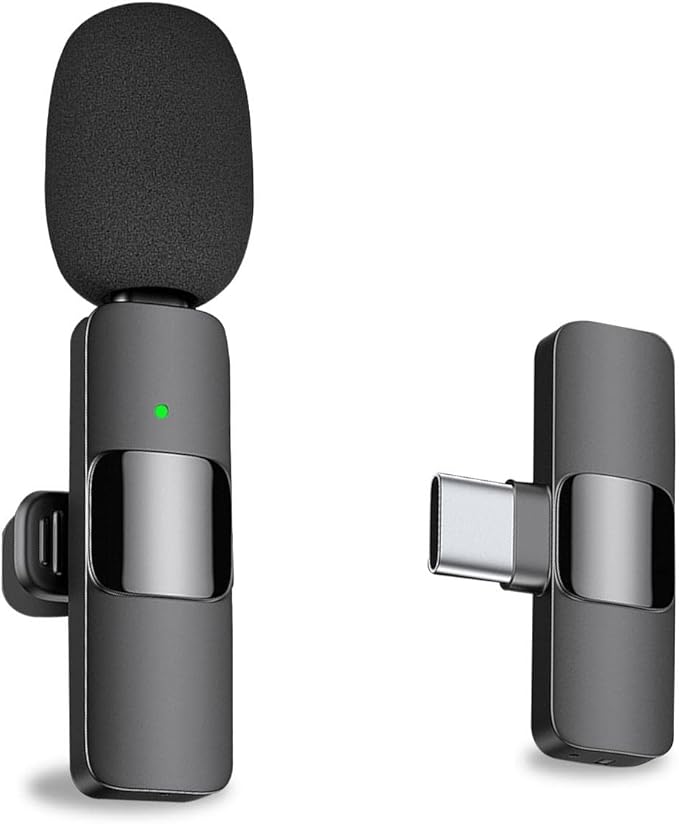 MAYBESTA Wireless Lavalier Lapel Microphone for iPhone Android Phone Laptop - Bluetooth Mini Mic with USB C Interface for YouTube Tiktok Video Recording Interview Podcast Vlog