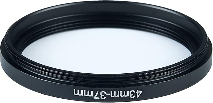 43mm to 37mm Step-Down Ring Filter Adapter for All Brands UV ND CPL Metal Ring Step-Down Rings Adapter Filter (43mm-37mm)