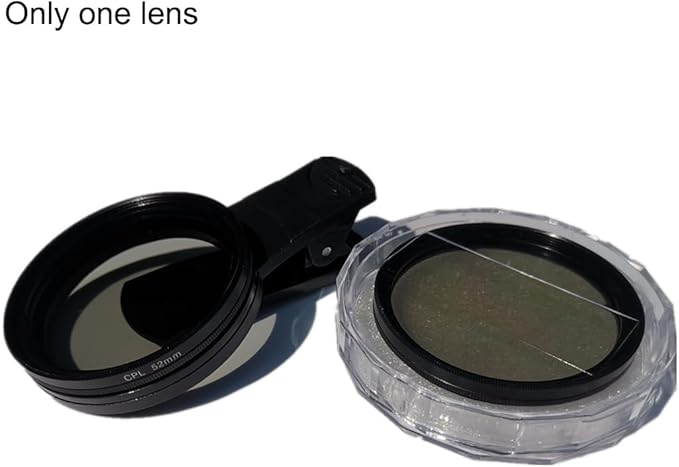 52mm CPL Phone Camera Lens, Clip-On Cellphone Lens CPL Filter Polarizer, Universal Cell Phone Camera Lens Compatible with Most Mobilephone Models(Black)