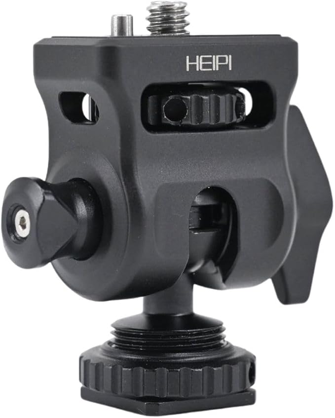 HEIPI Field Monitor Mount Holder Swivel 360° and Tilt 180° with Cold Shoe Mount, Holder for Field Monitor, LED, Flash and Video Shooting Photography Accessories, Max Load Capacity 7.7lbs