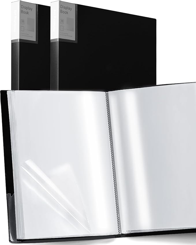 Premium Art Portfolio 3 Packs 11"x17" Presentation Book - Black Folder with Plastic Sleeves for Artwork Professional Display Book for Artists and Creatives