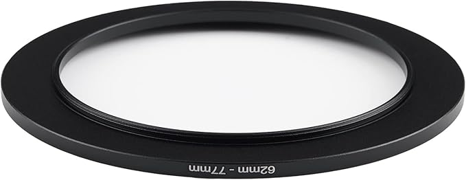 62mm to 77mm Step Up Ring Filter Adapter Applicable to All Brands of UV ND CPL Filter (62mm-77mm)