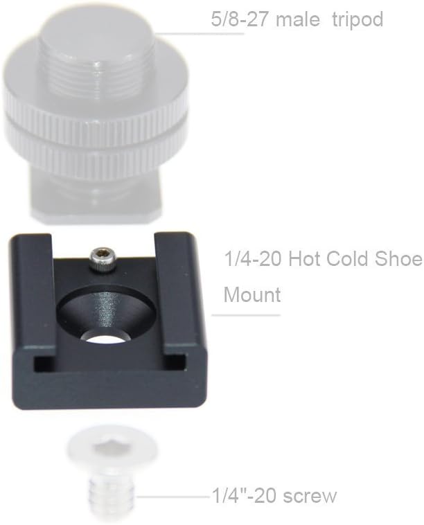 CAMVATE Cold Shoe Mount with 1/4''-20 Hole for Camera Flash Microphone Accessories - 0966