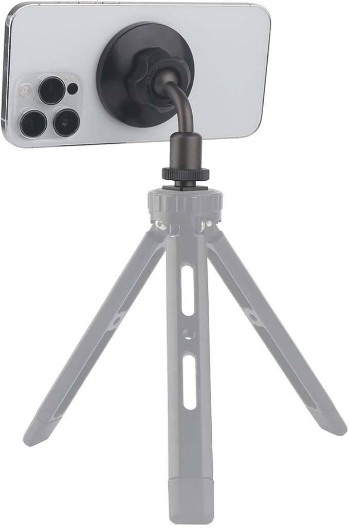 17mm Ball to Cold Shoe & 1/4 inch Female Thread Tripod Phone Mount Adapter (Aluminum Alloy)