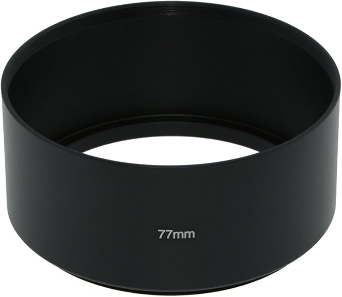 SIOTI 77mm Lens Hood, Oxidation Matte Anti Reflective Treatment, Aluminum Alloy, with 1 * 82mm Lens Cap, Compatible with Sony/Canon/Nikon/Fuji etc >85mm Camera Lens