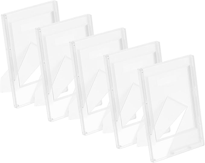 uxcell 5 Pcs Mini Picture Frames 2.4 x 3.6 Inch Rectangle Small Photo Frame Holder for Tabletop Display Photos Paintings Landscape Posters Artwork, Frosted Clear