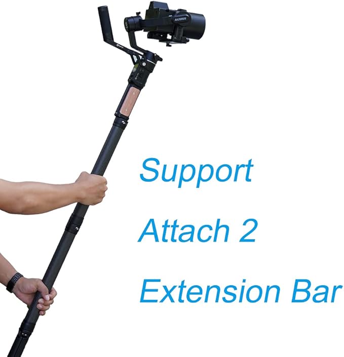 FeiyuTech Carbon Fiber Extension Bar 11 inches, Lightweight with 1/4" Hole/Screw for Smartphone/Camera Handhold Gimbal Stabilizer, Action Camera and Tripod.
