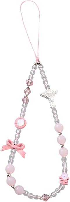 Beaded Phone Charm Lanyard Strap Girly Style Fixed Beads Pearl Lanyards