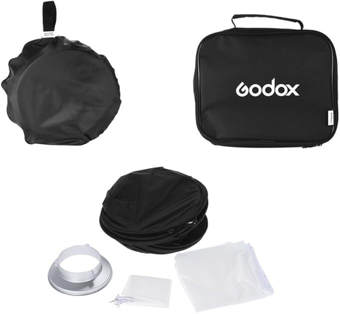 Godox 32x32 inches / 80x80cm Portable Foldable Studio Flash Softbox Diffuser kit with Bowens Mount Speedring and Carrying Case for Portraits,Product Photography and Video Shooting with USB LED
