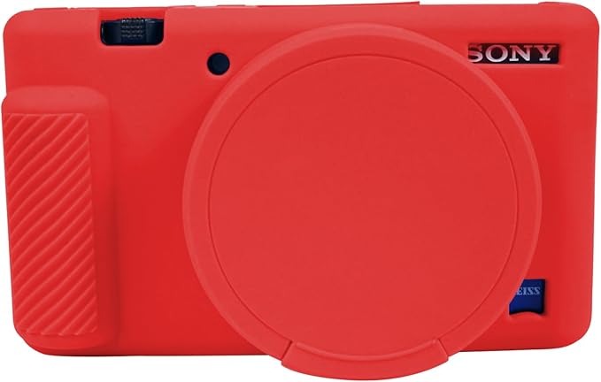 Camera Case for Sony ZV-1, ZV1 Camera Cover Silicone Camera Sleeve Body Skin Protective Case with Removable Lens Cap for Sony ZV 1 Digital Camera, Red