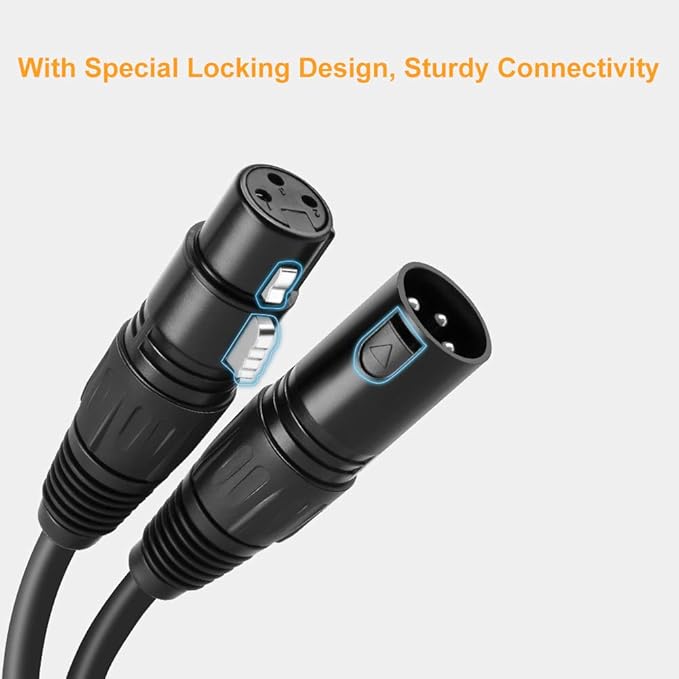 CableCreation XLR Microphone Cable Long, [2-Pack] 15FT XL R Male to Female 3PIN Balanced Mic Cords for Recording Applications,Mixers,Speaker Systems,X L R Audio Equipment.Black