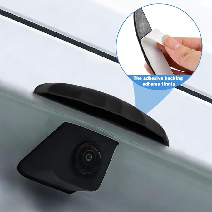 2Pcs Rear View Backup Camera Cover,Universal Car reversing Camera Rain Cover,Car Thick Cameras Protection Sticker,Silicone rain Sticker,Non-Destructive Adhesion(Black,Size:10 * 2 * 2cm)