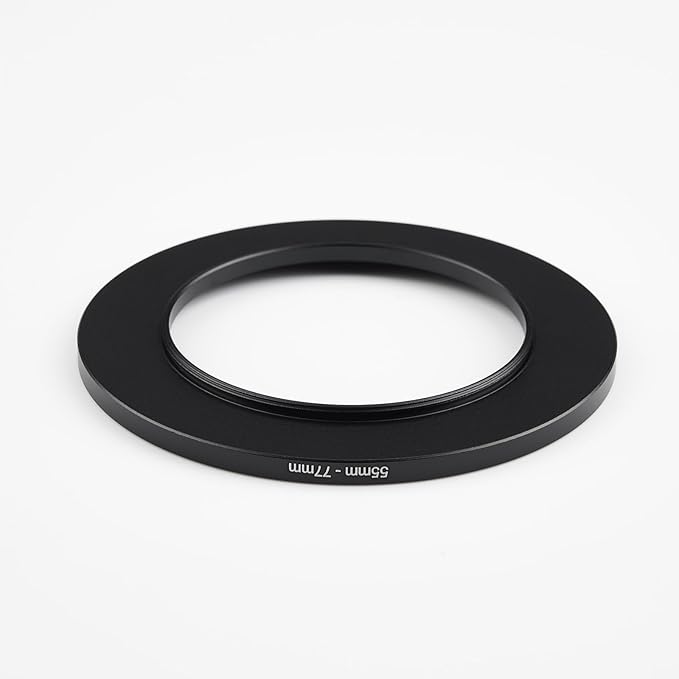 55mm to 77mm Step-Up Ring Filter Adapter,for All Brands UV ND CPL, Metal Ring Step-Up Rings Adapter Filter (55mm-77mm)