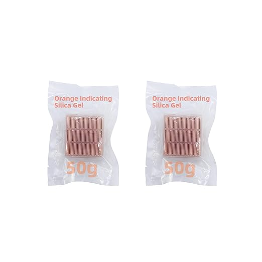 50 Gram 2 Packs Plastic Box Orange Color Indicating Silica Gel Beads Food Safe Desiccant Packs for Storage Silica Packets for Foods Electronics Closet 3D Filaments