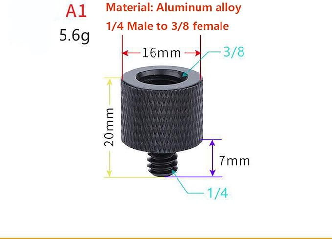 Camera Microphone Quick Release Flash Tripod Adapter Mount Kit Hot Shoe 1/4 to 3/8 M5 M6 M8 Male Female Convertion Thread Screws Series Set for Go pro Insta360 (7 Pcs)