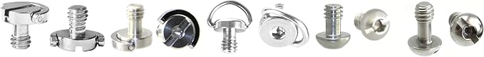 Desmond Assorted 1/4" D-Ring Hinged Screw / Tripod QR Plate Steel 10 Pack