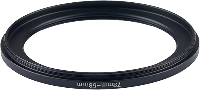72mm to 58mm Step-Down Rings Filter Adapter for All Brands UV ND CPL Metal Step-Down Rings Adapter Filter
