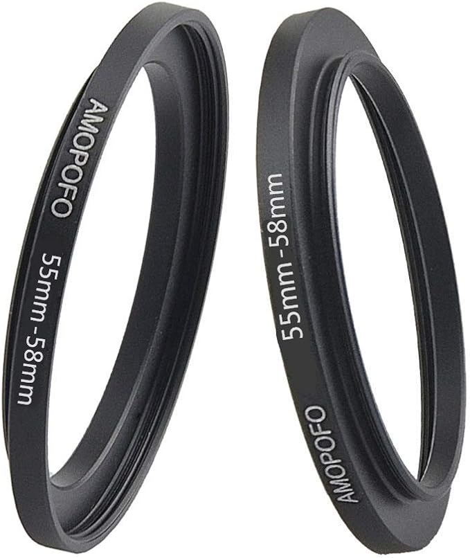 55 to 58mm Camera Filter Ring /55mm to 58mm Step-Up Ring Filter Adapter for 58mm UV,ND,CPL,Metal Step Up Ring