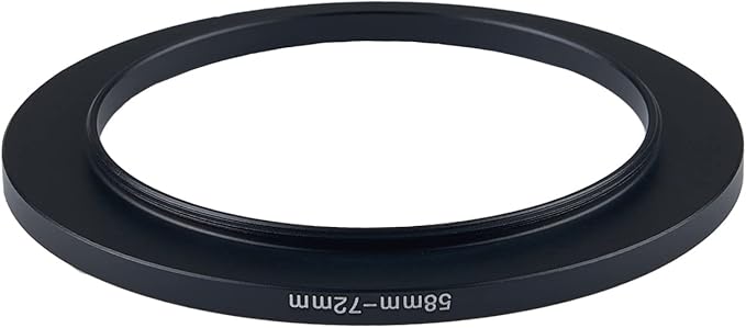 58mm to 72mm Step-Up Ring，58mm to 72mm Metal Step-Up Ring for All Brands 82mm UV ND CPL Filter