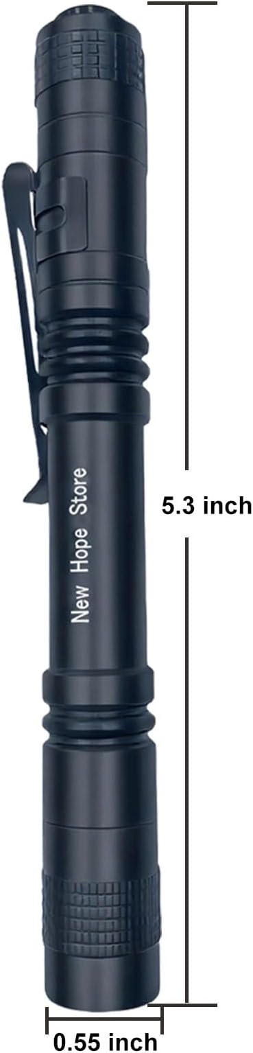 Pen Flashlight, Led Mini Penlight Super Bright Pocket Clip Pen Light Compact Flashlight for Inspection, Repair, Camping, About 1000 Lumens IPX5 Powered by 2*AAA Battery(not included) set 6pcs