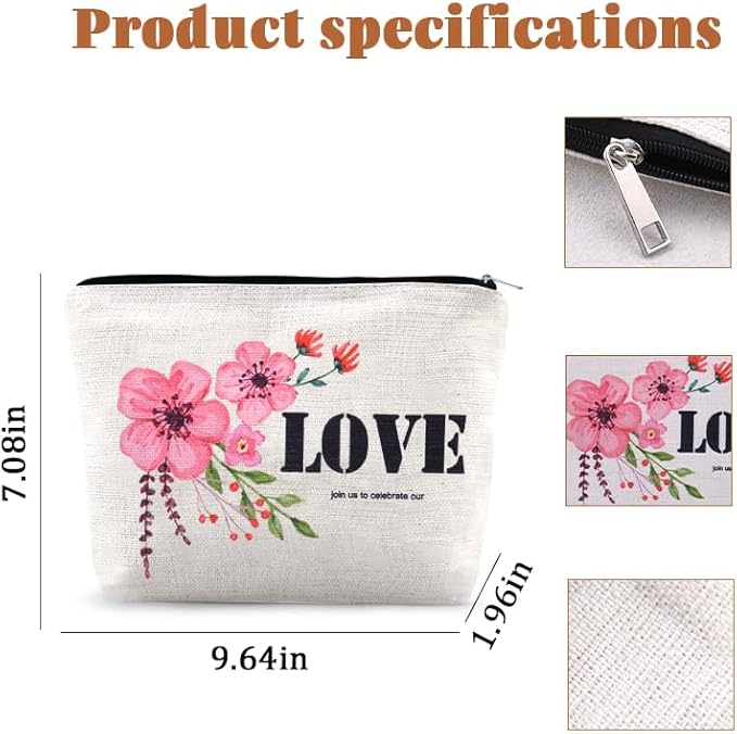Engagement Wedding Party Makeup Bags Celebrate Bridal Shower Toiletry Bag Friends Bridesmaid Gifts from Bride Marriage Favor Bags Pouch Newlywed Supplies Greeting Bag for Wedding Guest Souvenir Gifts