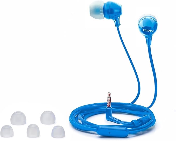 Sony MDREX15AP In-Ear Earbud Headphones with Mic, Blue