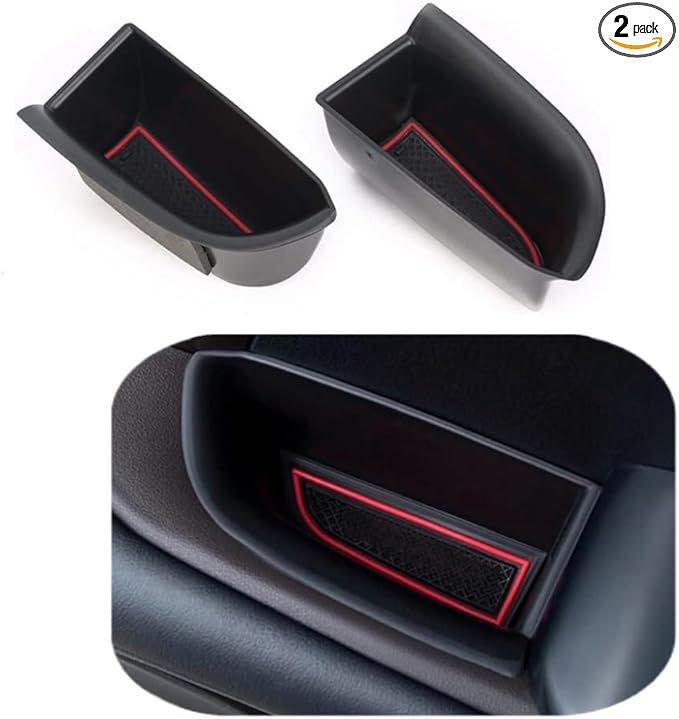 Vesul Front Row Door Oragnizer Compatible with Toyota Highlander 2014 2015 2016 2017 2018 2019 Armrest Phone Container Door Handle Pocket ABS Grab Tray Insert Glove Pallet