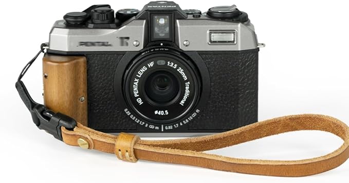Handmade Cowhide Leather Camera Wrist Strap, Brass Hardware with Duraflex buckle, Black or Brown, Hand-Stitched