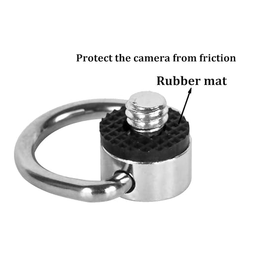 Stainless Steel D Ring Screw Hinged Holder Camera Fixing Screw 1/4"-20 Thread for Tripod DSLR Cameras for Quick Release Wrist Strap Sling 2 Pack