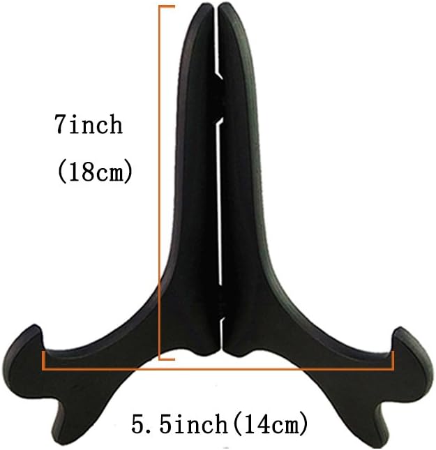 Artliving Black 7" Wood-like Plastic Easels Plate Display Stands Picture Frame Stand Holder-Set Of 4