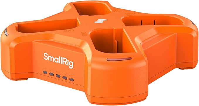 SmallRig 4-Slot Charger for Canon LP-E6NH Battery, PD 60W Fast Charge, LED Indicator, for K&F Concept LP-E6NH Battery, Compact for Canon R6 Mark II/III, 5D Mark II/III/IV, 6/7D, 6/7DMark II, R, R5/6/7