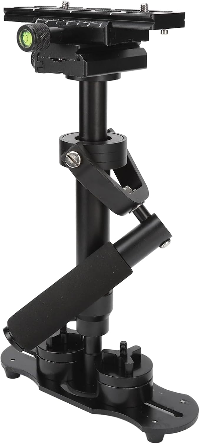 Video Camera Stabilizer, SLR Handheld Camera Anti Shake Stabilizer with Height Adjustable Balance Bar, 3 Axis Quick Balancing for DSLR Camcorder Smartphone
