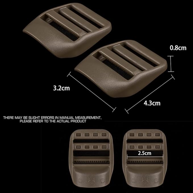 1 Inch Ladder Lock Buckles, Set of 8, Tactical Belts and Webbing Straps Replacement