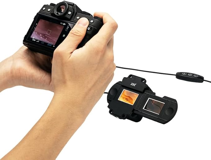 JJC Slide Mount Holder for 35mm Compatible with Film Scanners Copying Equipment, Holds 2 Negative Frames On Digitizing Adapter Set