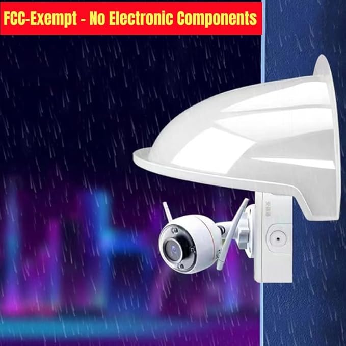 Universal Sun Rain Shield for Outdoor CCTV Cameras - Anti-Glare Weather Cover, Protects Cover for Nest/Ring/Hikvision/Dome/Bullet Cameras, White ABS Plastic